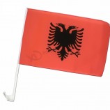 Großhandel benutzerdefinierte 12 x 18 Zoll Polyester albanische Autofenster Flagge