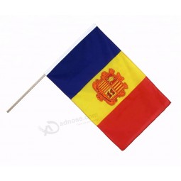 Großhandel benutzerdefinierte hochwertige Andorra Hand wehende Flaggen