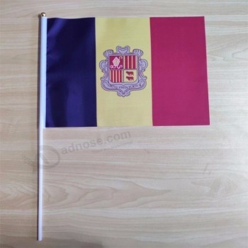 promoción personalizada 100% poliéster andorra bandera de mano