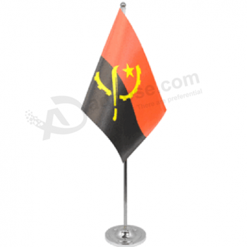 double sides mini angola national desk flag with metal stand