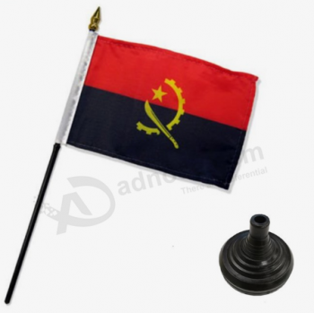 Venda quente mini bandeira de tampo da mesa de angola com mastro