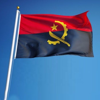 Venta caliente tamaño estándar poliéster angola bandera del país