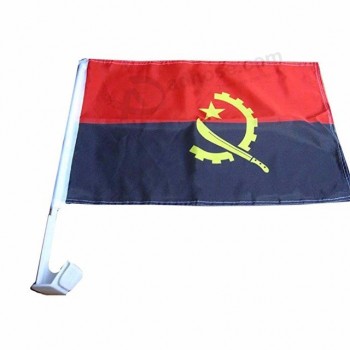 bandeira de janela de carro de impressão digital angola com poste de plástico