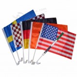 double sided national Car window flags with pole