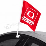 custom logo car flag car flag with plastic stick