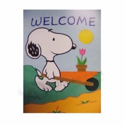 bestseller jute snoopy blauwe lijn tuin vlag