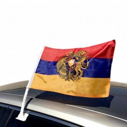 custom logo plastic pole polyester armenia Car window flag