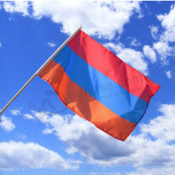 Hand waving printed polyester Armenia stick flag
