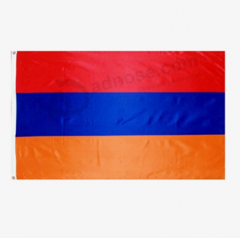 Bandera de armenia de poliéster de 3 * 5 pies de mejor calidad con dos ojales
