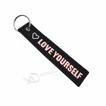 Fabric Custom Patch Embroidery Embroidered Keyring Keychain
