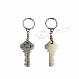 Fashion Custom metal keychain keyshape keyring silver plating