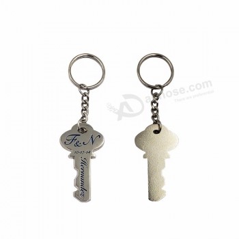 Fashion Custom metal keychain keyshape keyring silver plating