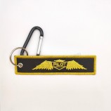 Custom Fabric Polyester Embroidery Woven Keychains With Logo Custom