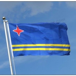 Aruba Flag Banner 5ft x 3ft large-100 % 폴리 에스테르-금속 구멍-이중 스티치