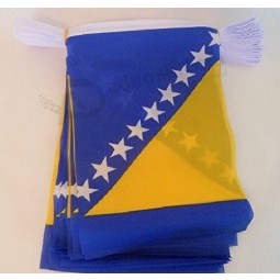Bosnia and Herzegovina 6 Meters Bunting Flag 20 Flags 9'' x 6'' - Bosnian Herzegovinian String Flags 15 x 21 cm