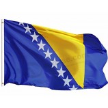 批发波斯尼亚和黑塞哥维那国旗3x5英尺印制聚酯波斯尼亚和黑塞哥维那国旗旗帜与黄铜索环