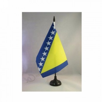 Silk Printing 68d Polyester Bosnia and Herzegovina Country Table Flag