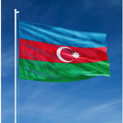 Colgar bandera de azerbaiyán poliéster tamaño estándar bandera nacional de azerbaiyán