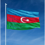 Colgar bandera de azerbaiyán poliéster tamaño estándar bandera nacional de azerbaiyán