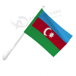 Hochwertiges Polyester an der Wand montiert Aserbaidschan Flagge Banner