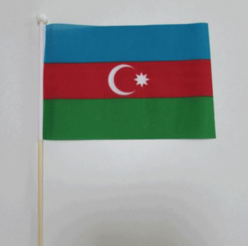 bandiera tenuta in mano personalizzata dell'Azerbaigian Per applaudire bandiera stretta di mano dell'Azerbaigian