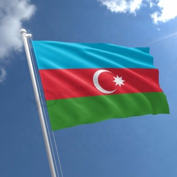 impressão digital rara bandeira nacional do azerbaijão 3x5ft