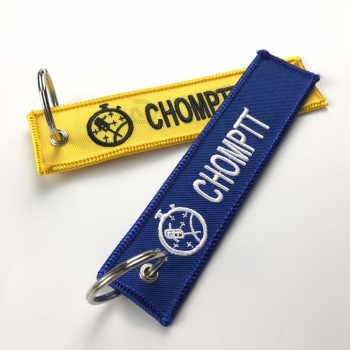 Wholesale Custom Brand Name Logo embroidered key tag