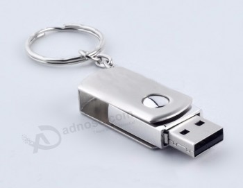 批发金属旋转USB定制徽标和钥匙圈1GB 2GB 4GB 8 GB