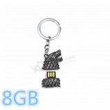 New fashion game of thrones stark sigil direwolf USB flash drive Key chain ring movie jewelry winter is coming keychain gift
