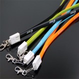 custom mini lanyard USB cable, New keychain lanyard strap Tag USB charger cable For android