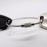 Wholesale good quality Stainless steel wire keychain cable screw clasp key ring Luggage Tag