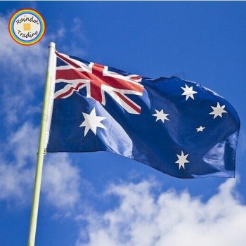 Atacado personalizado 90 * 150 cm 3 * 5ft festa evento tecido de poliéster voando austrália várias bandeiras nacionais sem mastro por atacado
