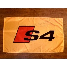 AUDI S4 YELLOW FLAG BANNER LOGO 3X5FT B5 C5 B6 B7 B8 B8.5 V8 2.7T BITURBO 3.0T