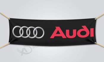 Großhandel benutzerdefinierte hochwertige Audi Flagge Banner Deutsch Autorennen Shop Garage schwarze Ringe