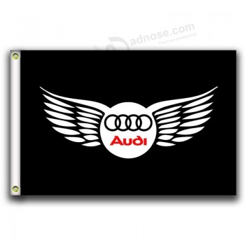Großhandel Audi Fahnen Banner 3x5ft-90x150cm 100% Polyester, Leinwand Kopf mit Metallöse, sowohl drinnen als auch draußen verwendet