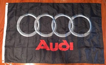 Großhandel benutzerdefinierte Audi Flagge Banner 3 x 5 ft Deutschland Auto Hersteller schwarz Garage Mann Höhle