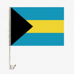 Factory selling car window Bahamas flag with plastic pole