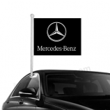 Custom printing knitted polyester Benz car window flag