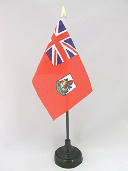 bandeira de mesa bermuda 4 '' x 6 '' - bandeira de mesa bermudense 15 x 10 cm - ponta de lança dourada