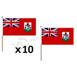 bermuda flag 12'' x 18'' wood stick - bermudian flags 30 x 45 cm - banner 12x18 in with pole