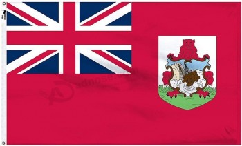 bandeiras oficiais “coleção de bandeiras do mundo” bermuda union jack dupla face exterior forte bandeira de poliéster interior, vermelho, 3x5 pés