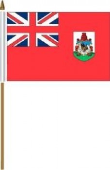 bermuda small 4 X 6 inch mini country stick flag banner with 10 inch plastic pole great quality polyester