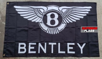 Direto da fábrica por atacado de alta qualidade bandeira de bentley bandeira 3x5 ft garagem de carro de corrida preto