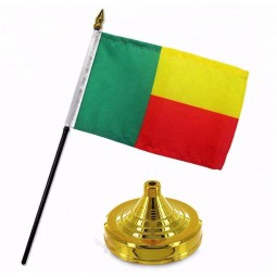 professional printing small metal Benin National Desk Flag