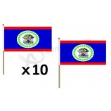 bandera de belice palo de madera de 12 '' x 18 '' - banderas de belice 30 x 45 cm - pancarta de 12x18 pulgadas con asta