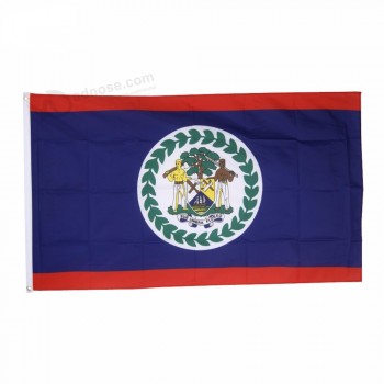Bandeira personalizada de belize do poliéster da bandeira de 3x5ft com ilhós