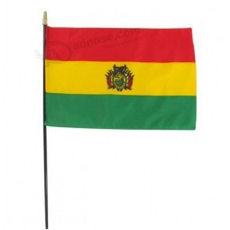 bolivia national hand flag / bolivia country stick flag banner