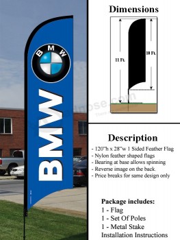 venta al por mayor de 10 pies personalizados. bandera de plumas - BMW