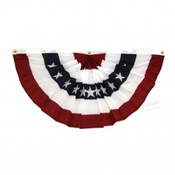barato Estados Unidos americano patriótico plisado Día de la independencia Bunting 3'x6 'nylon Fan