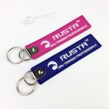 Manufacturer Custom Brand Private Twill Fabric Embroidery Key Chain